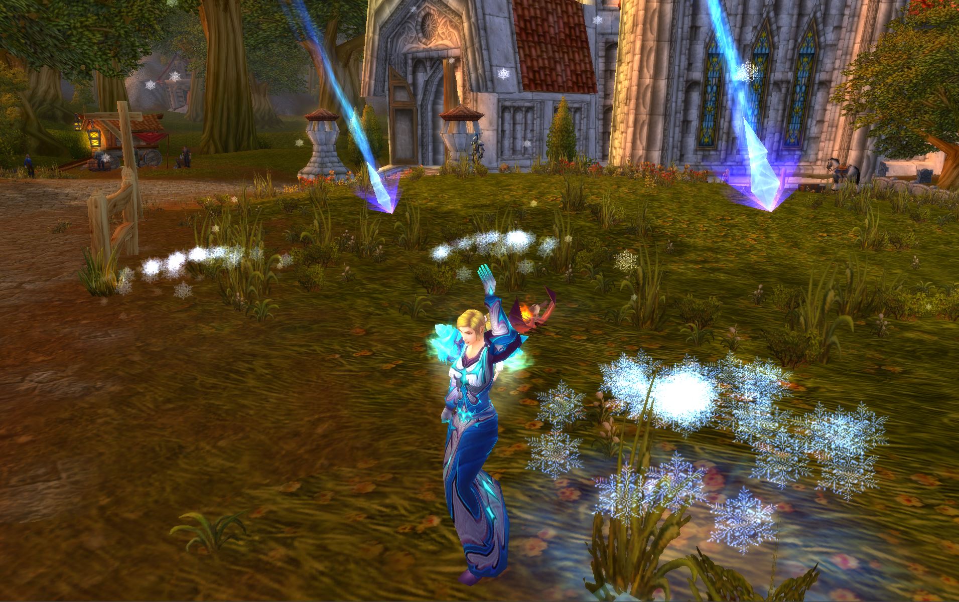 Mage controlling a multi-target AoE pull in Turtle WoW